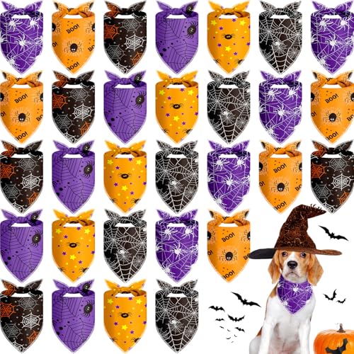 Frienda Halloween-Hundehalstücher für Hunde, Spinnennetz, Halstücher für Hunde, weiches Halstuch-Set, Lätzchen, Dreieckstuch für kleine, mittelgroße und große Haustiere, Halloween-Party-Dekoration, 30 Frienda Halloween-Hundehalstücher für Hunde, Spinnennetz, Halstücher für Hunde, weiches Halstuch-Set, Lätzchen, Dreieckstuch für kleine, mittelgroße und große Haustiere, Halloween-Party-Dekoration, 30 von Frienda