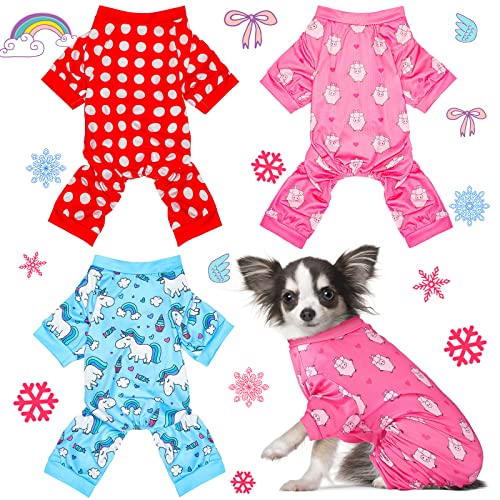 Frienda Hunde-Pyjama, für Welpen, weich, für Hunde, für kleine, mittelgroße und große Hunde, niedliche Bekleidung, Pyjama für Mädchen und Jungen, 3 Stile (L passend für 3,5–4,5 kg) von Frienda