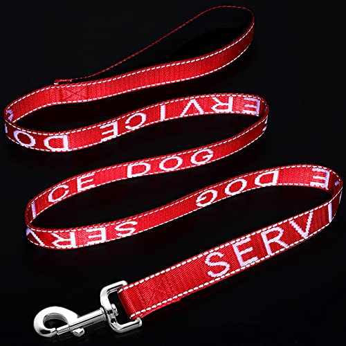 Frienda Hundeleine mit emotionaler Unterstützung, reflektierender Aufdruck "Service Dog", wasserdichter Neoprengriff, 119 cm, Rot Frienda Hundeleine mit emotionaler Unterstützung, reflektierender Aufdruck "Service Dog", wasserdichter Neoprengriff, 119 cm, Rot von Frienda