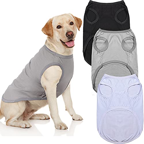 Hunde-Shirts, blanko Kleidung, 3 Stück, Hunde-T-Shirts, Bekleidung, Hemden, weich und trocken, atmungsaktiv, große Hunde, Katzen, Haustier, ärmellose Weste, T-Shirt Bekleidung Kleidung (4XL) von Frienda