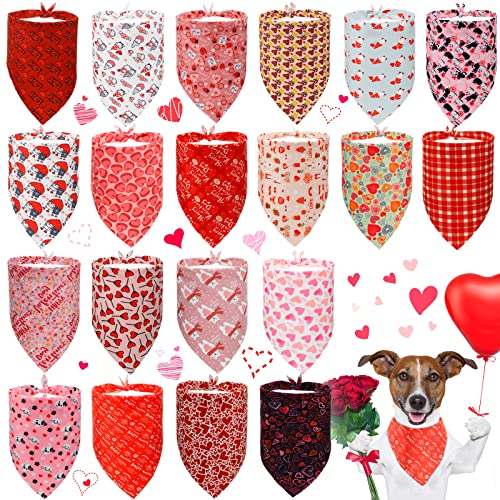 Hundehalstuch, waschbar, quadratisch, kariert, bedruckt, für kleine und mittelgroße Hunde, Katzen, 20 Stile (romantische Muster) von Frienda