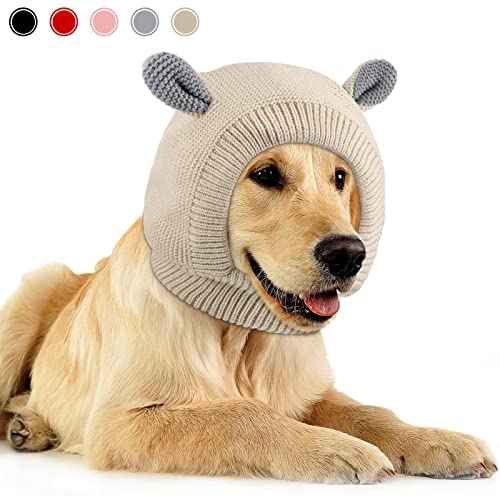 Leise Ohren für Hunde, Ohrenschützer, Lärmschutz, gestrickte Haustierohren, Schlauchschal für mittelgroße bis große Katzen, Haustiere (Beige) von Frienda