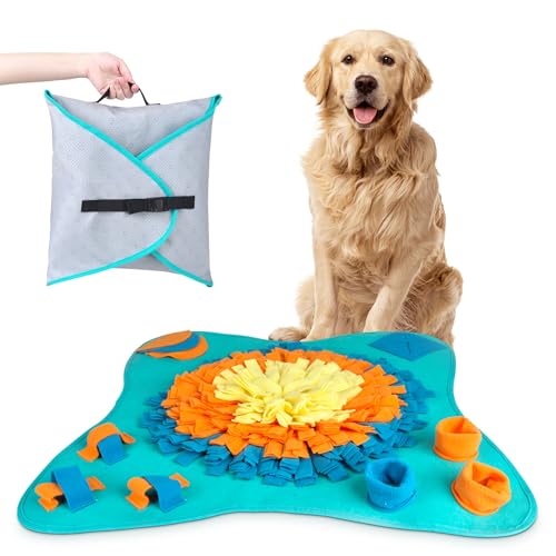 Hunde Schnüffelmatte mit Clicker - Hunde-Puzzle-Spielzeug zur Bereicherung, geistige Stimulation, Bekämpfung von Langeweile - Slow Feeder & Activity Rug - Verstellbarer Kordelzug, rutschfeste Hunde Schnüffelmatte mit Clicker - Hunde-Puzzle-Spielzeug zur Bereicherung, geistige Stimulation, Bekämpfung von Langeweile - Slow Feeder & Activity Rug - Verstellbarer Kordelzug, rutschfeste von Friendly Barks