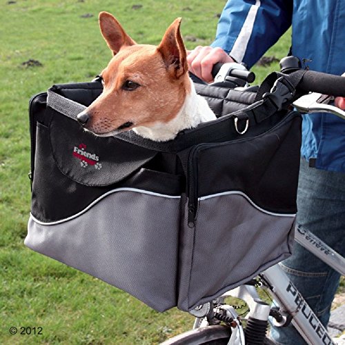 Fahrradkorb für Hunde, Befestigung am Lenker, mit Schultergurt, robust und stabil von Friends On Tour
