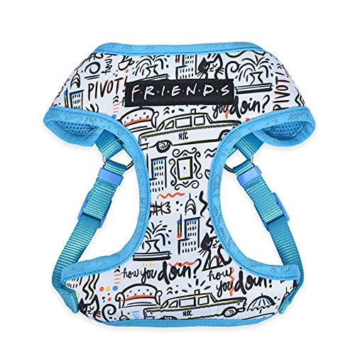 Friends TV Show City Doodle Hundegeschirr für mittelgroße Hunde, Medium (M),Blau Medium Hundegeschirr, No Pull Hundegeschirr mit D-Ring,Maschinenwaschbar Freunde Merch für Hunde von Friends TV Show von Friends the TV Show