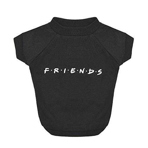 Friends TV Show Hunde-T-Shirt mit ikonischem Logo, schwarz, weiches Hunde-Shirt, maschinenwaschbar, leicht und halbdehnbar, Größe XL (XL) für alle großen Hunde von Friends the TV Show