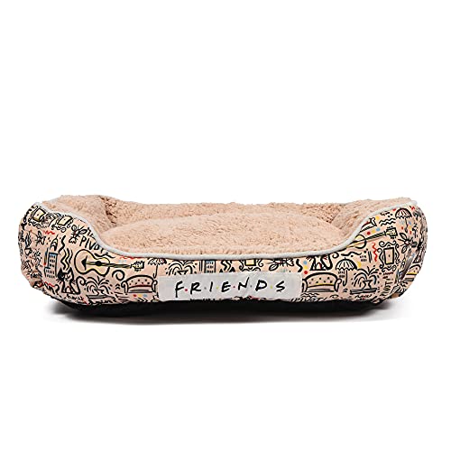 Friends the TV Show City Doodle Cuddler Hundebett | strapazierfähiges, waschbares Hundebett von Warner Bros Friends, Friends TV Show Merchandise für Hunde | erhöhtes Hundebett, Hundematte, von Friends the TV Show