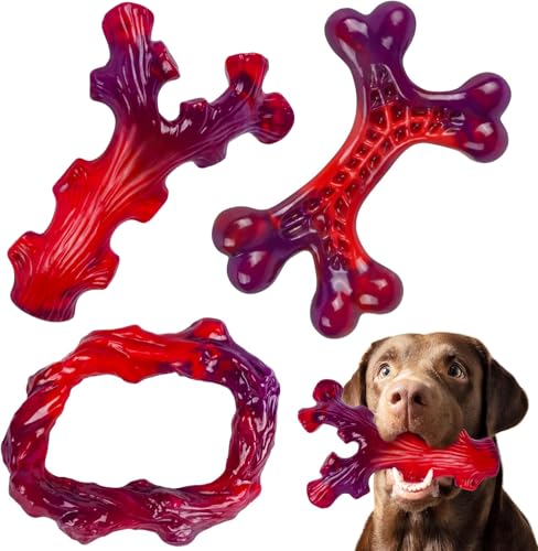 Frienhund Unzerstörbare Hunde-Kauknochen für aggressive Kauer – strapazierfähiges, langlebiges Kauspielzeug für große Hunde, Nylon-Zahnreinigungsspielzeug, 3 Stück von Frienhund
