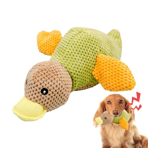 Frifer Gefüllte Quietscheente Hundespielzeug,Hundespielzeug Ente mit Quietscher - Plüsch-Enten-Kauspielzeug für Hunde | Hundeübungsspielzeug für kleine, mittlere und große Haustiere, Hundespielzeug von Frifer