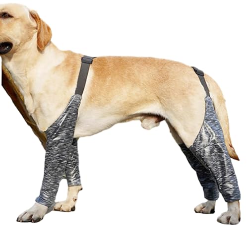 Frifer Genesungsanzug für Hunde, Genesungsärmel für Hunde | Weiche schützende Ellenbogenbandagen,Verstellbare Stützbandage für Hunde, Gelenkbandage, Bandagen gegen das Lecken von Wunden an den Beinen von Frifer