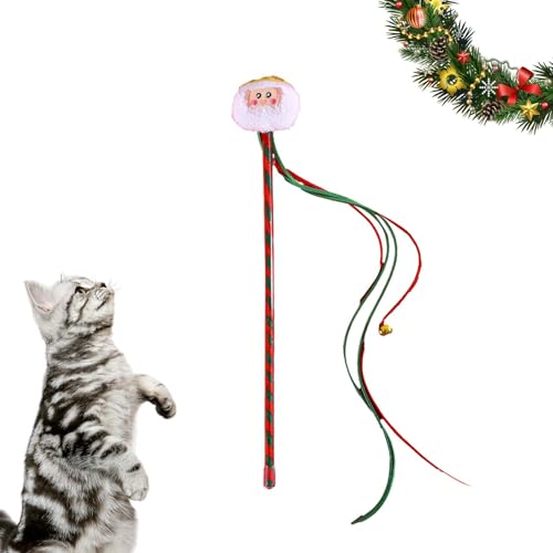 Frifer Katzenstab Interaktives Katzenspielzeug,Zauberstab Teaser für Katzen | Tragbarer Angelrutenfänger, beißendes Kau- und Spielspielzeug für Haustiere, kleine und mittelgroße Katzen von Frifer