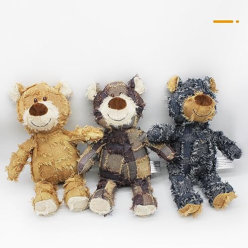 Frifer Quietschendes Bären-Hundespielzeug – lustiges, mit Hunden gefülltes Kauspielzeug – unzerstörbares Hundespielzeug für Aggressive Kauer, Hunde, Katzen von Frifer