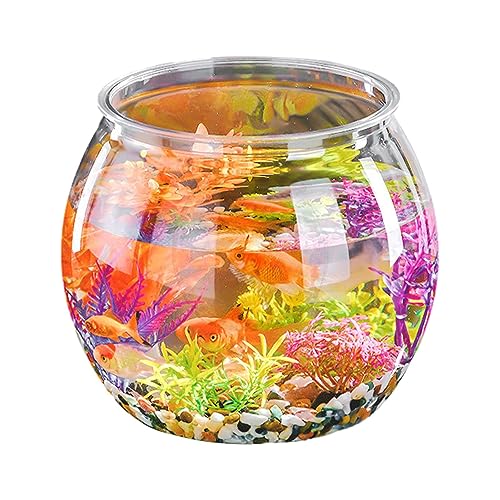 Kleines Goldfischaquarium | Kleine klare runde Fischschale für den Tisch - Mini-Aquarium für Wohnzimmer, Wohnung, Büros, Zuhause für Goldfische, Betta-Fische Frifer von Frifer