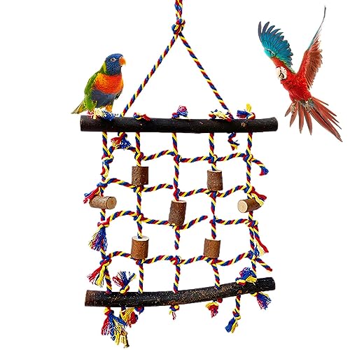Vogel-Kletterseilnetz - Parrot Climbing Cotton Strickleiter - Einfach zu bedienendes, multifunktionales Papageien-Vogel-Haustier-Kletterwerkzeug Frifer von Frifer