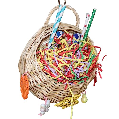 Vogelspielzeug für Papageien – Metallhaken-Design für große Vögel, buntes Kauspielzeug für Papageien, sicher, langlebig, lustiges Pentagramm für kleine, mittelgroße Papageienvögel Frifer von Frifer