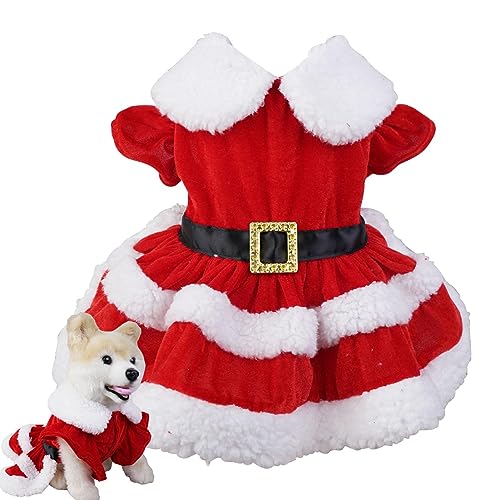 Weihnachtskostüm für Hunde, Haustier Weihnachten Weihnachtsmann Baumwolle Dress up Kostüme, Hund Neujahr Kostüme, Hund Katze Warme Weihnachtsmantel Winterkleidung für Kleine Mittlere Hunde Katzen von Frifer