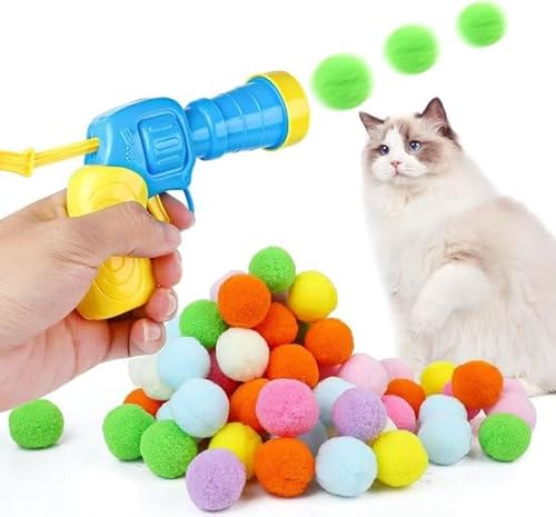 Frilla Katzenspielzeug, Launcher-Set mit 20 Bällen, interaktives katzenspielzeug, interaktives Spielzeug für Katzen und Hunde, leise und sicher | CATAPULTI von Frilla