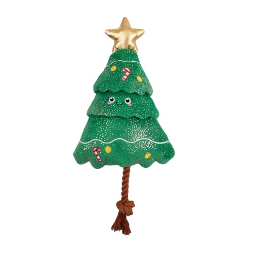 Fringe Studio „FIR REAL Fun Ahead“ Weihnachtsbaum Plüsch-Hundespielzeug mit Seil, PetShop-Kollektion (314630) von Fringe