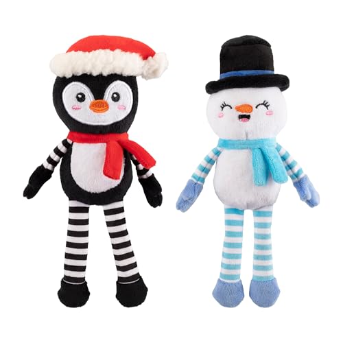 Fringe Studio „Ultimate CHILLERS“ Plüsch-Hundespielzeug, 2er-Set, Pinguin & Schneemann, PetShop-Kollektion (312066) von Fringe