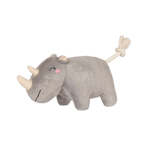 Fringe Studio 314594 Plüsch-Hundespielzeug mit Seil, Nashorn You Want ME?, Pet Shop Collection von Fringe