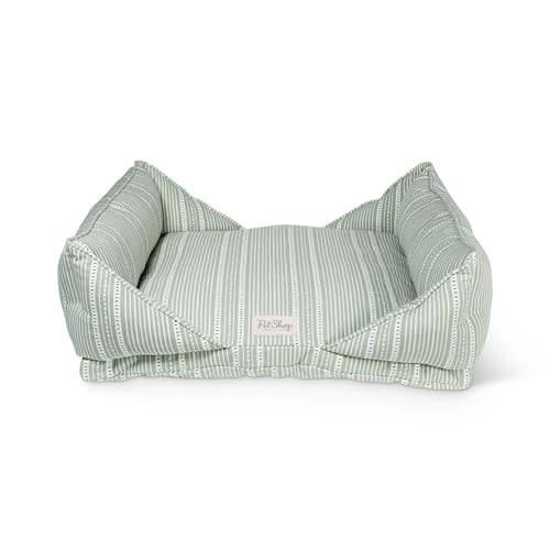 Fringe Studio "Block Stripe Dusty Salbei" 76,2 cm B x 58,4 cm T x 24,1 cm H, mittelgroß, modernes Kuschel-Haustierbett, 100 % Baumwoll-Leinen-Außenmaterial mit überfüllter Nackenrolle Fringe Studio "Block Stripe Dusty Salbei" 76,2 cm B x 58,4 cm T x 24,1 cm H, mittelgroß, modernes Kuschel-Haustierbett, 100 % Baumwoll-Leinen-Außenmaterial mit überfüllter Nackenrolle von Fringe