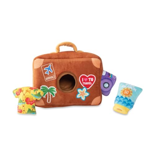 Fringe Studio Hide & Seek Plüsch-Hundespielzeug-Set, Packen Sie Ihre Taschen (289213) von Fringe
