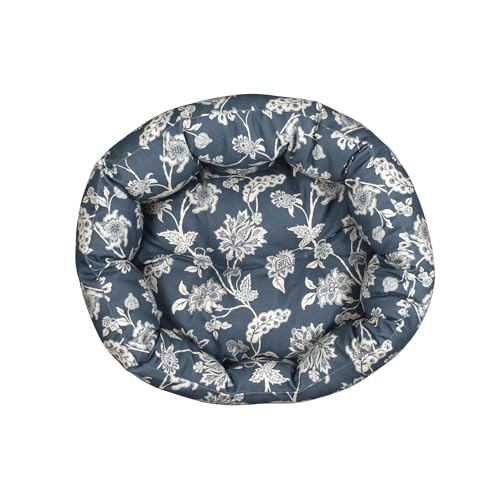 Fringe Studio "Indienne Coastal Blue 50,8 cm B x 48,3 cm T x 20,3 cm H, kleiner, runder Kuscheltier, 100 % Baumwoll-Leinen-Außenseite, maschinenwaschbar, PetShop-Kollektion (203016) von Fringe