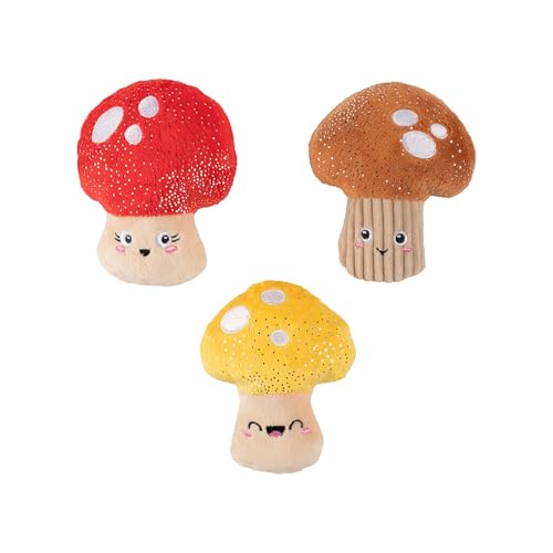 Fringe Studio Plush Dog Toy, 3 Pieces Set, SHROOMING, Pet Shop Collection (662176) von Fringe