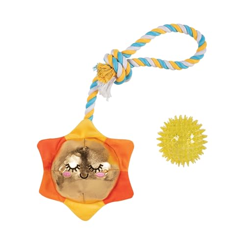 Fringe Studio Plush Dog Toy with Rope, Sun-Day I'm IN Love, Pet Shop Collection (314526) von Fringe