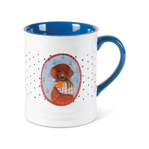 Fringe Studio "Retriever Ridged Ceramic Georgia Mug (8.6 cm Diameter x 10.8 cm) 12 fl.oz., Exclusive Artwork by Madison Safer, PetShop Collection (481529) von Fringe