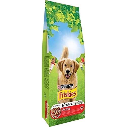 Friskies Trockenfutter für Hunde Active Fleisch Mega, Format 18 kg (2 Stück) von Friskes Chiens