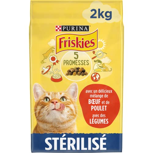 Friskies Alleinfuttermittel für ausgewachsene Katzen, Gelb, 2 kg (1 Stück) von Friskies