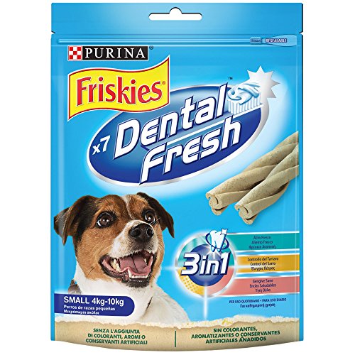 Friskies Purina Dental Fresh, Zahnsnack, Mundgeruch für kleine Hunde, 6 Beutel à 110 g von Friskies