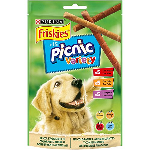 Friskies Purina Picknick Variety, Snacks, Leckerlis, Leckerlis für Hunde, 8 Beutel à 126 g von Friskies