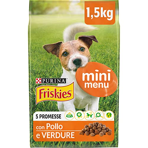 PURINA FRISKIES Vitafit Mini-Menü <10 kg mit Huhn und Gemüse, 6 Packungen à 1,5 kg, Gesamtgewicht 9 kg von Friskies