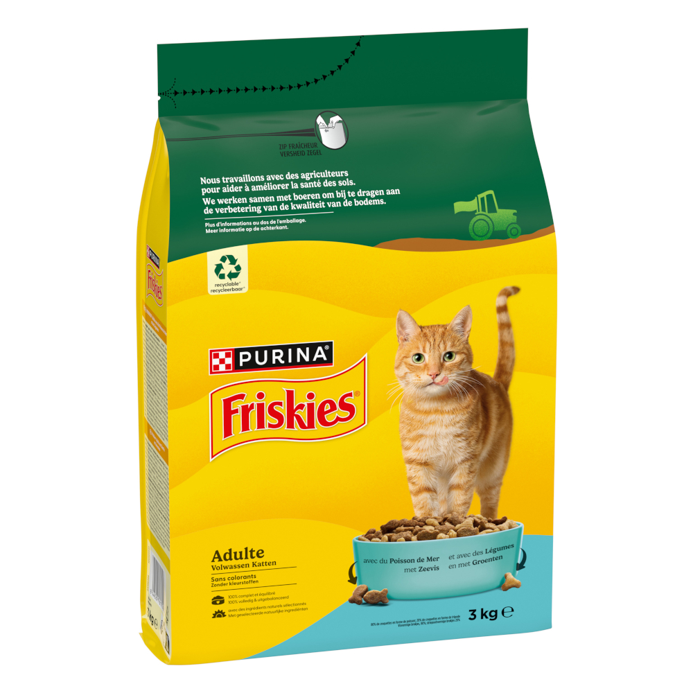 PURINA Friskies Adult Katze mit Meeresfisch & Gemüse - Sparpaket: 3 x 3 kg von Friskies