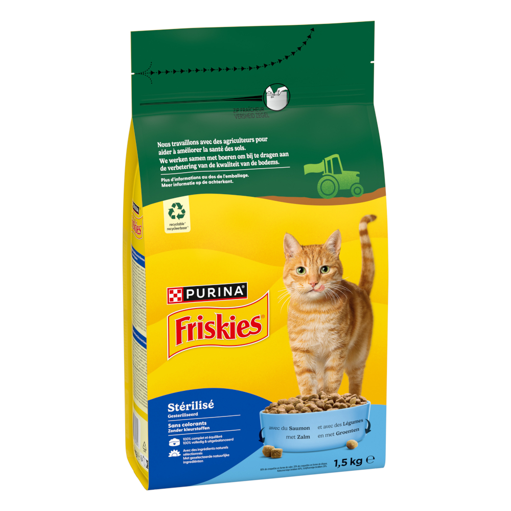 PURINA Friskies Sterilized Katze mit Lachs, Thunfisch und Gemüse - 1,5 kg von Friskies