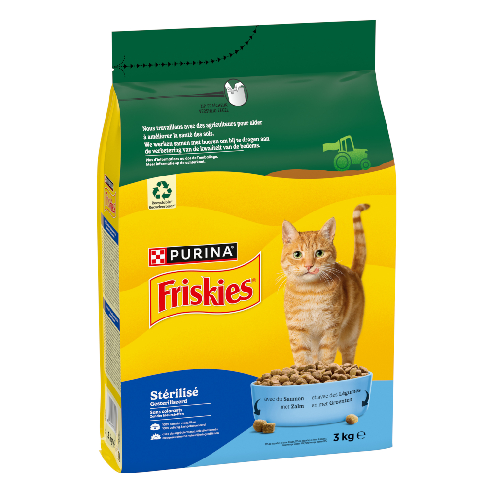 PURINA Friskies Sterilized Katze mit Lachs, Thunfisch und Gemüse - Sparpaket: 2 x 3 kg von Friskies