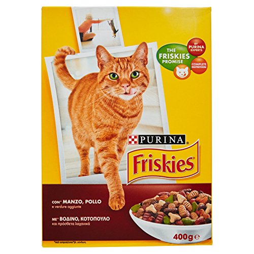 Purina - Alleinfutter für ausgewachsene Katzen mit Rind, Huhn und Gemüse - 400 g von Friskies
