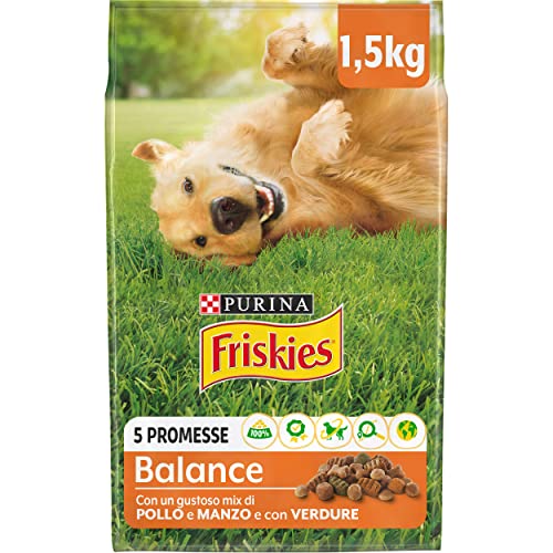 Purina Friskies Balance Hundefutter mit Hühnchen und Gemüse hinzugefügt, 6 Packungen à 1,5 kg von Friskies