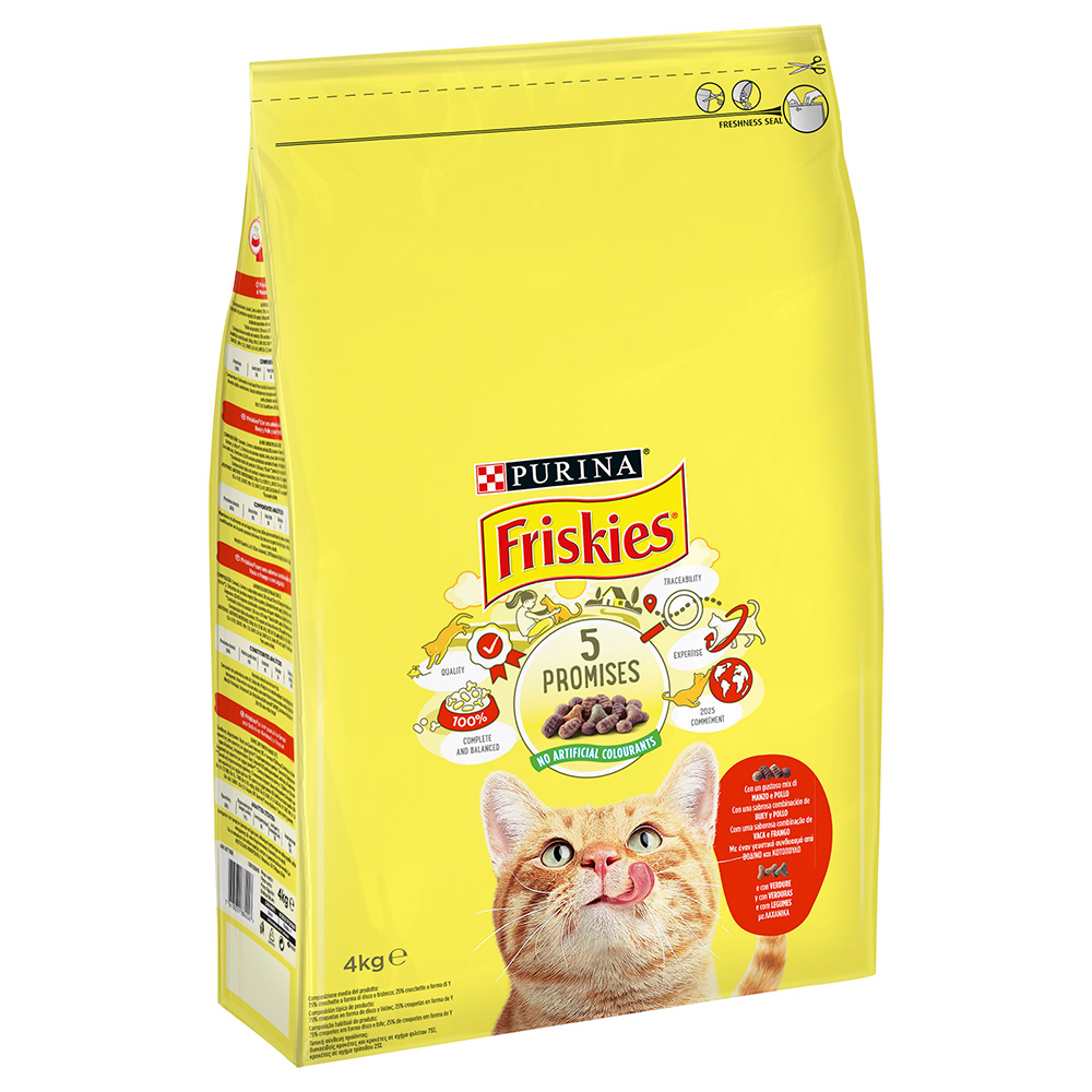 PURINA Friskies Katze mit Rind, Huhn und Gemüse - 4 kg von Friskies