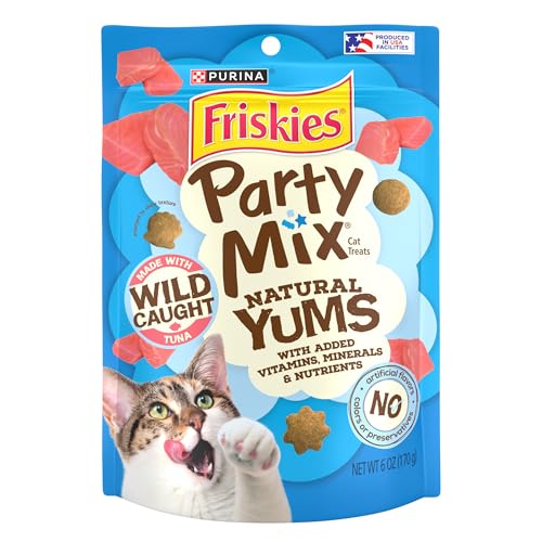 Purina Friskies Made in USA Facilities, natürliche Katzentreats, Party Mix natürliche Yums mit echter Tuna - 150 ml von Friskies