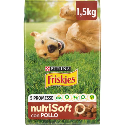 Purina Friskies Nutri Soft, Trockenfutter für Hunde mit Huhn, 6 Packungen à 1,5 kg von Friskies