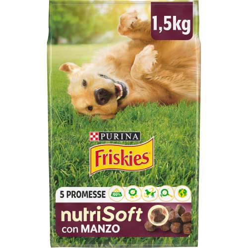 Purina Friskies Nutri Soft, Trockenfutter für Hunde mit Rind, 6 Packungen à 1,5 kg von Friskies