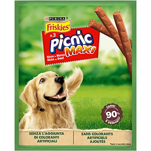 Purina Friskies Picknick Maxi-Snack für Hunde, reich an Rind, 18 Packungen à 45 g von Friskies