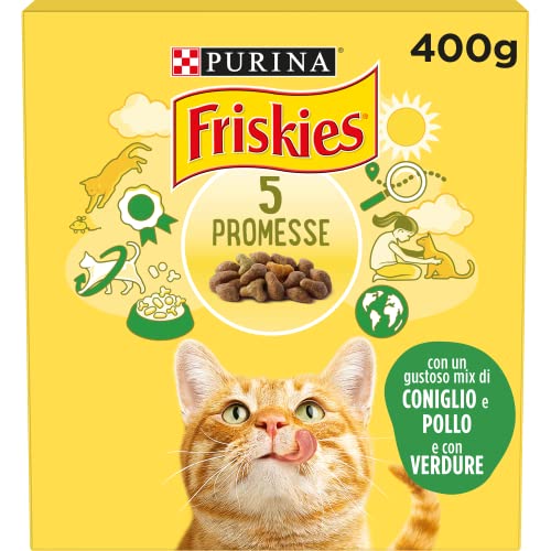 Purina Friskies Trockenfutter für Erwachsene, Kaninchen, Huhn und Gemüse, 20 Packungen à 400 g von Friskies