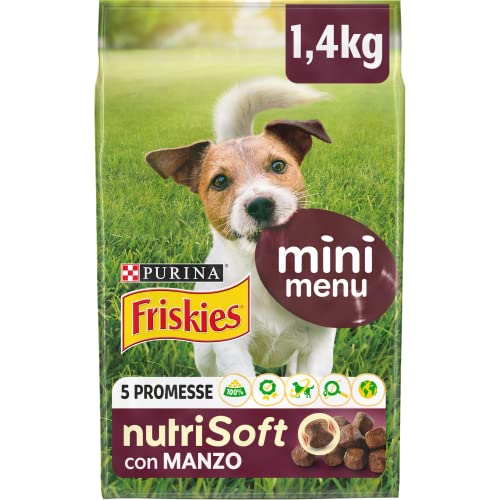 Purina Friskies Vitafit Mini Menu Nutri Soft Hundefutter für Erwachsene, Ochse, 6 x 1,4 kg von Friskies