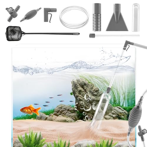 FristGlory Aquarium-Siphon-Staubsauger-Set für Aquarien, Kies- und Sandreinigung, entfernt Schmutz, Wasserwechsel, Aquarium-Kiesreiniger mit verstellbarem Wasserfluss. Aquarium-Siphon-Staubsauger von FristGlory