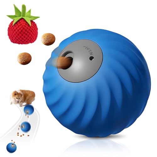 Zoomie Buddy 2.0 2 in 1 Slow Feeder, 2025 Neu Rolling Feeder Hundespielzeug mit LED, Interaktives Hundespielzeug Katzenspielzeug Selbstbeschäftigung Einstellbar Leckerli Ball (B-1PCS, Erdbeere) von FristSnow