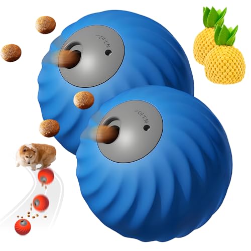 Zoomie Buddy 2.0 2 in 1 Slow Feeder, 2025 Neu Rolling Feeder Hundespielzeug mit LED, Interaktives Hundespielzeug Katzenspielzeug Selbstbeschäftigung Einstellbar Leckerli Ball (B-2PCS, Ananas) von FristSnow